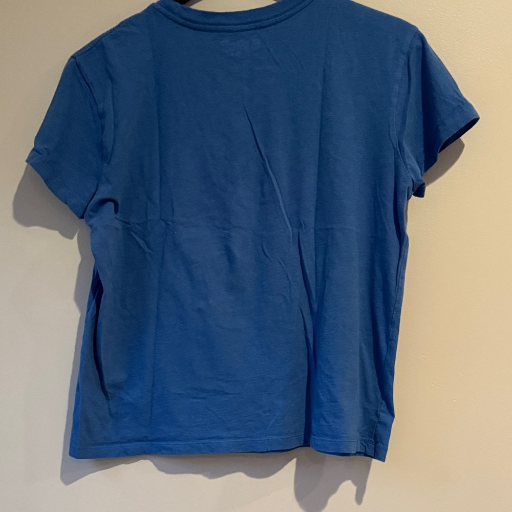 Women’s cut Bluey and Bingo Vibrant Blue Casual Tee Cropped Disney - Picture 2 of 6